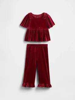 Baby & Toddler Velour Ruffle Outfit Set