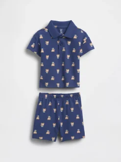 Baby Brannan Bear Pique Polo Outfit Set
