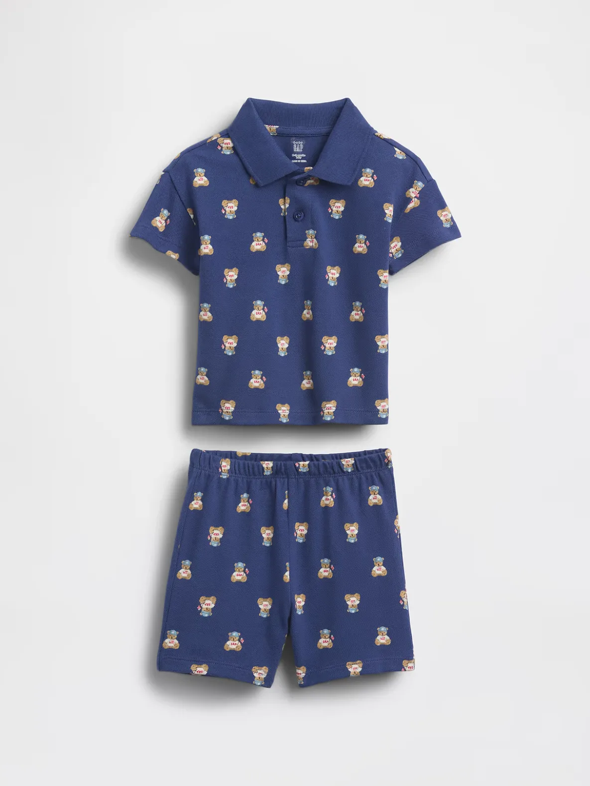 Baby Brannan Bear Pique Polo Outfit Set