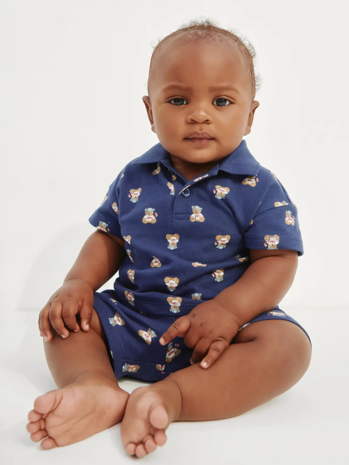 Baby Brannan Bear Pique Polo Outfit Set