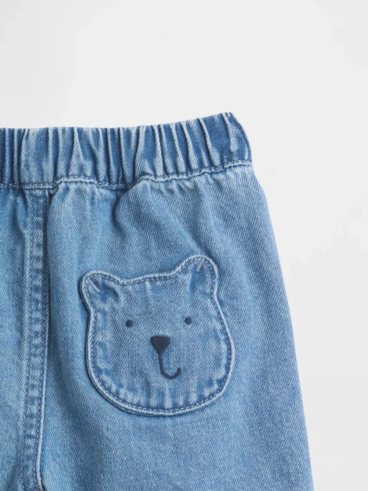 Baby Brannan Bear Pocket Pull-On Denim Shorts