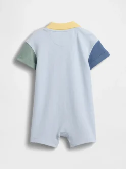 Baby Colorblock Pique Polo Shorty One-Piece