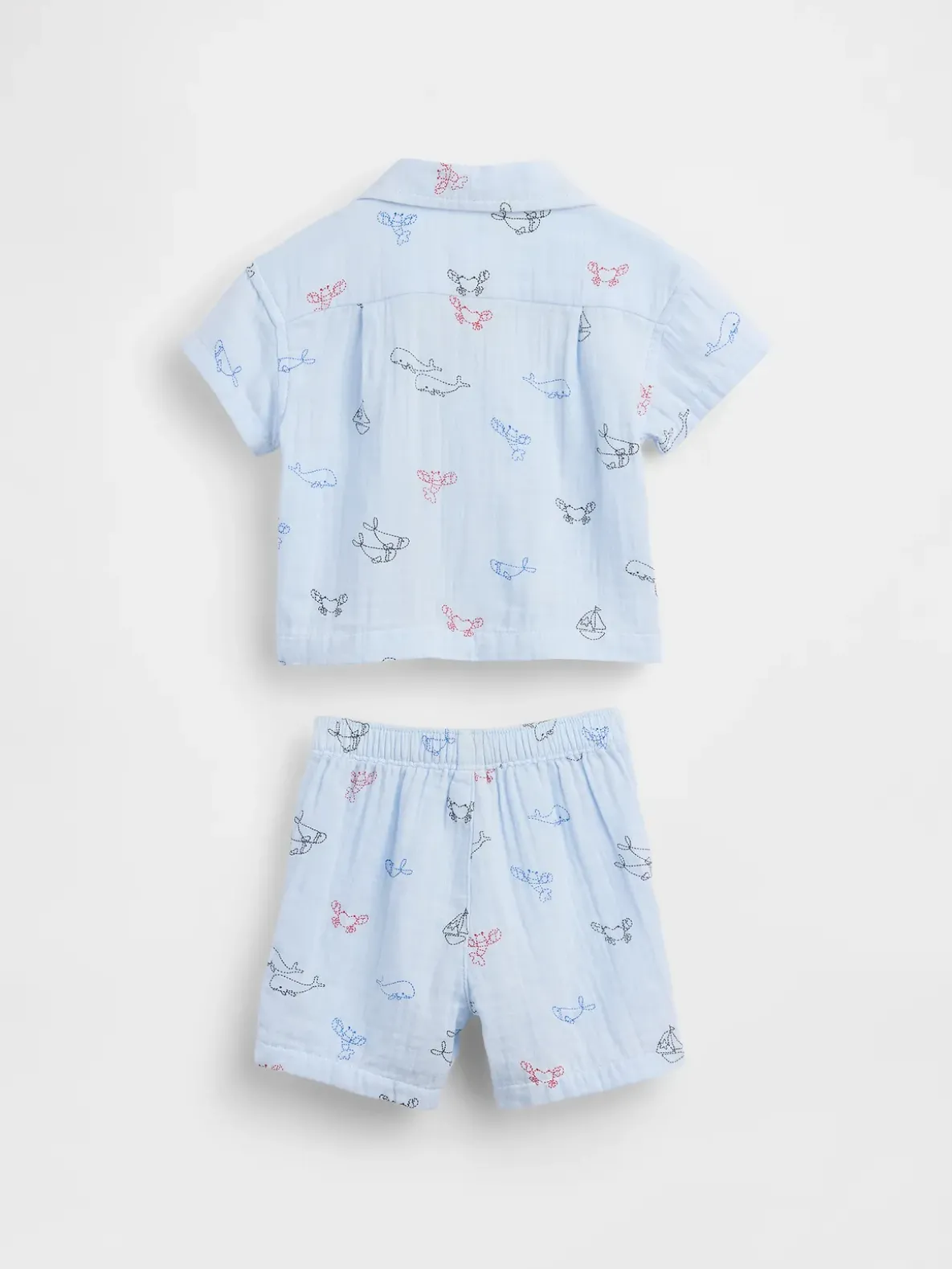Baby Cotton Gauze Cabana Outfit Set