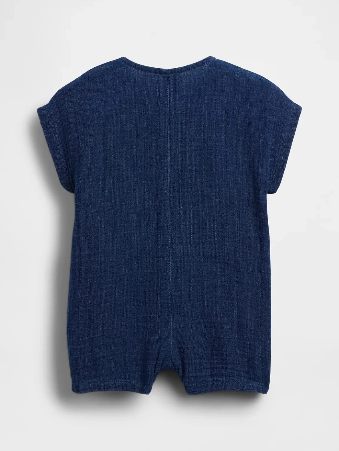 Baby Cotton Gauze Denim Shorty One-Piece