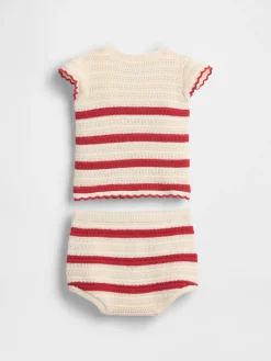 Baby Crochet Stripe Outfit Set