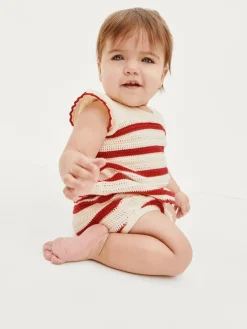 Baby Crochet Stripe Outfit Set