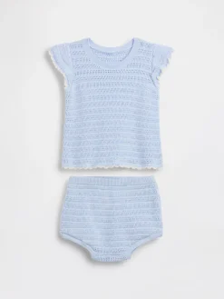 Baby Crochet Stripe Outfit Set