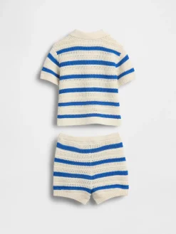 Baby Crochet Stripe Outfit Set