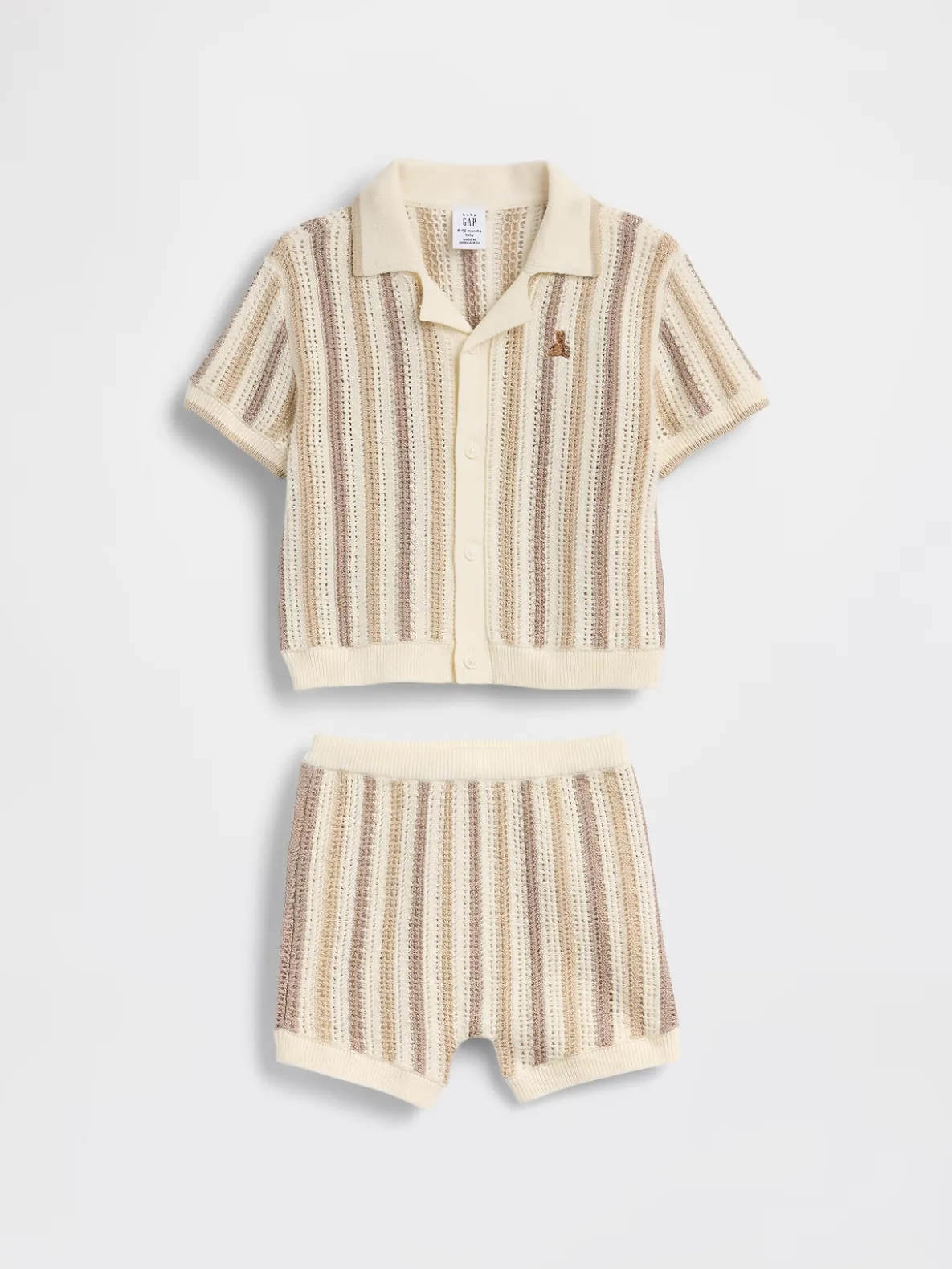 Baby Crochet Stripe Outfit Set