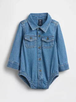 Baby Denim Button-Down Bodysuit