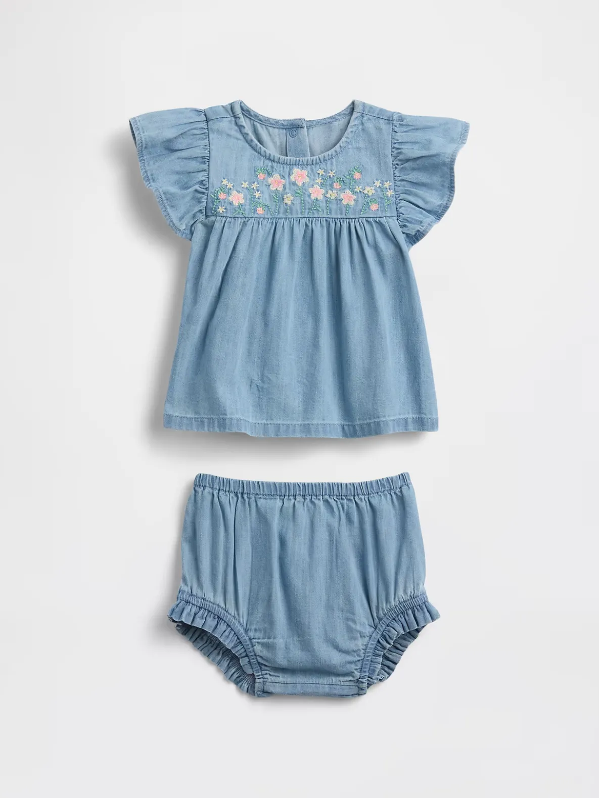 Baby Denim Embroidered Outfit Set