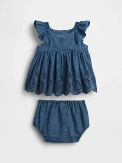Baby Denim Eyelet Outfit Set