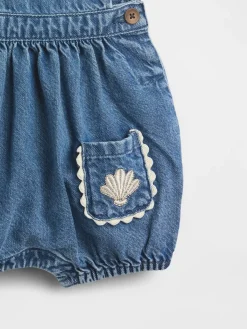 Baby Denim Shell Pocket Bubble Overalls