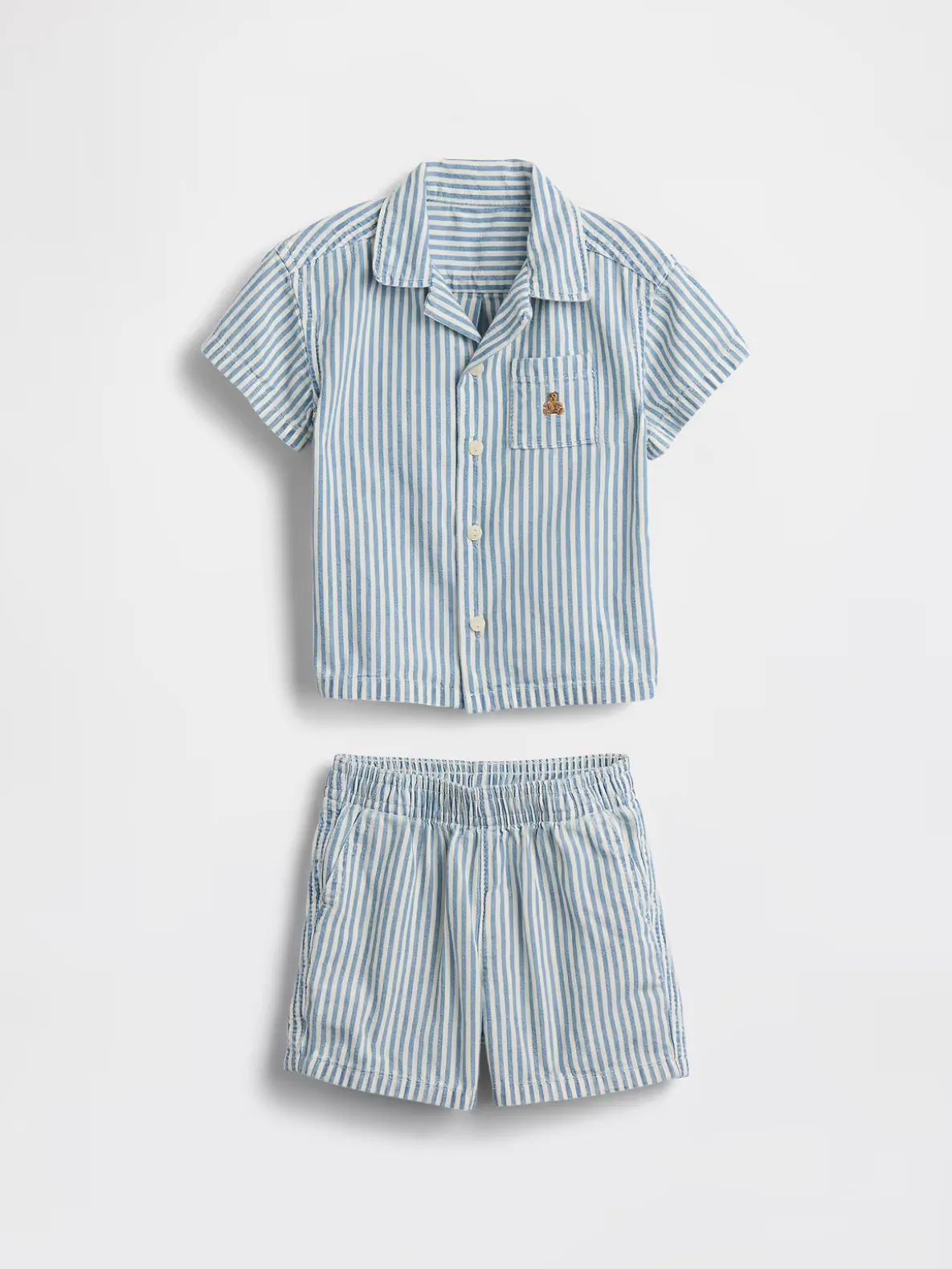 Baby Denim Stripe Outfit Set