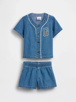 Baby Denim Varsity Outfit Set