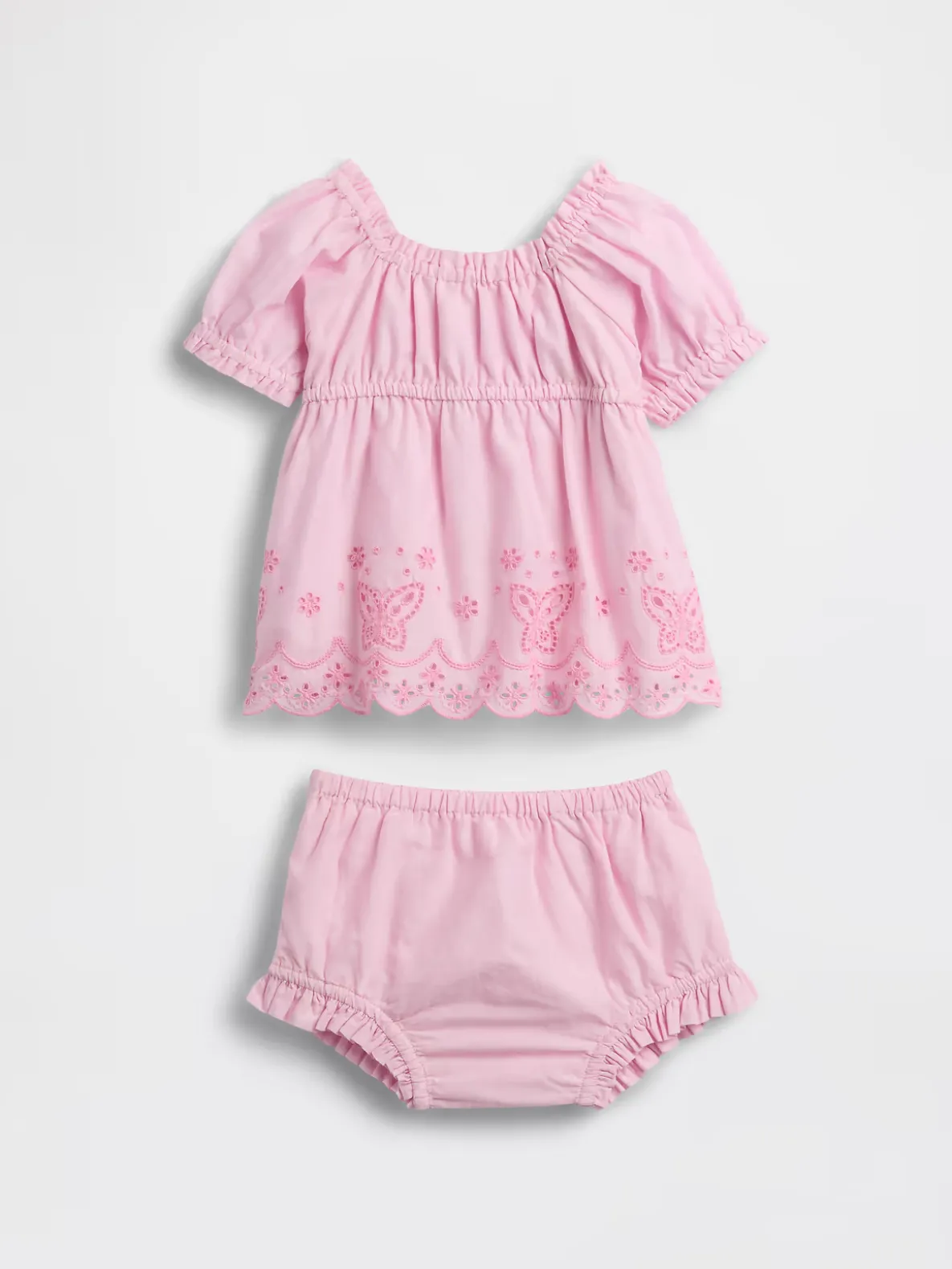 Baby Embroidered Butterfly Outfit Set