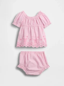 Baby Embroidered Butterfly Outfit Set