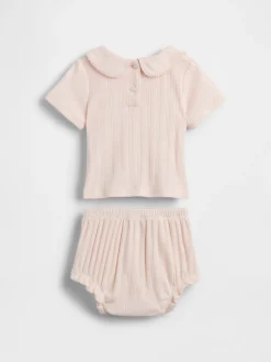 Baby Embroidered Pointelle Outfit Set