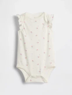Baby First Favorites Organic Cotton Flutter-Sleeve Bodysuit