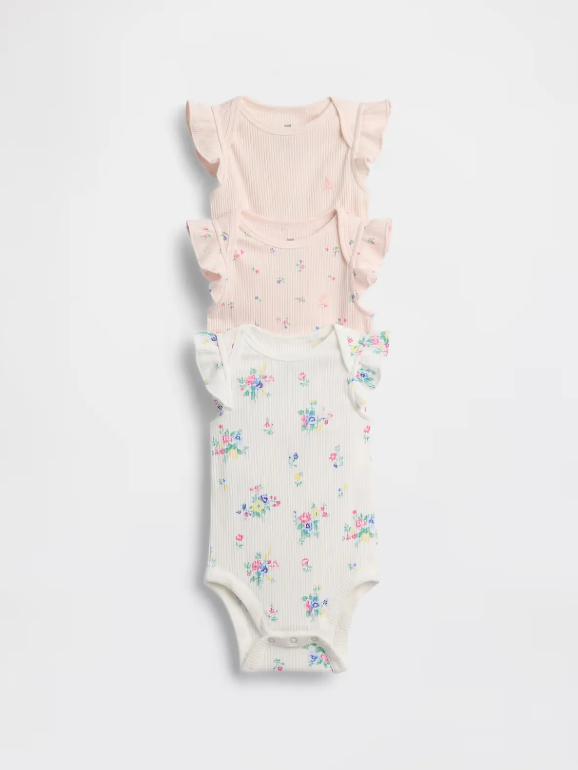 Baby First Favorites TinyRib Ruffle Bodysuit (3-Pack)