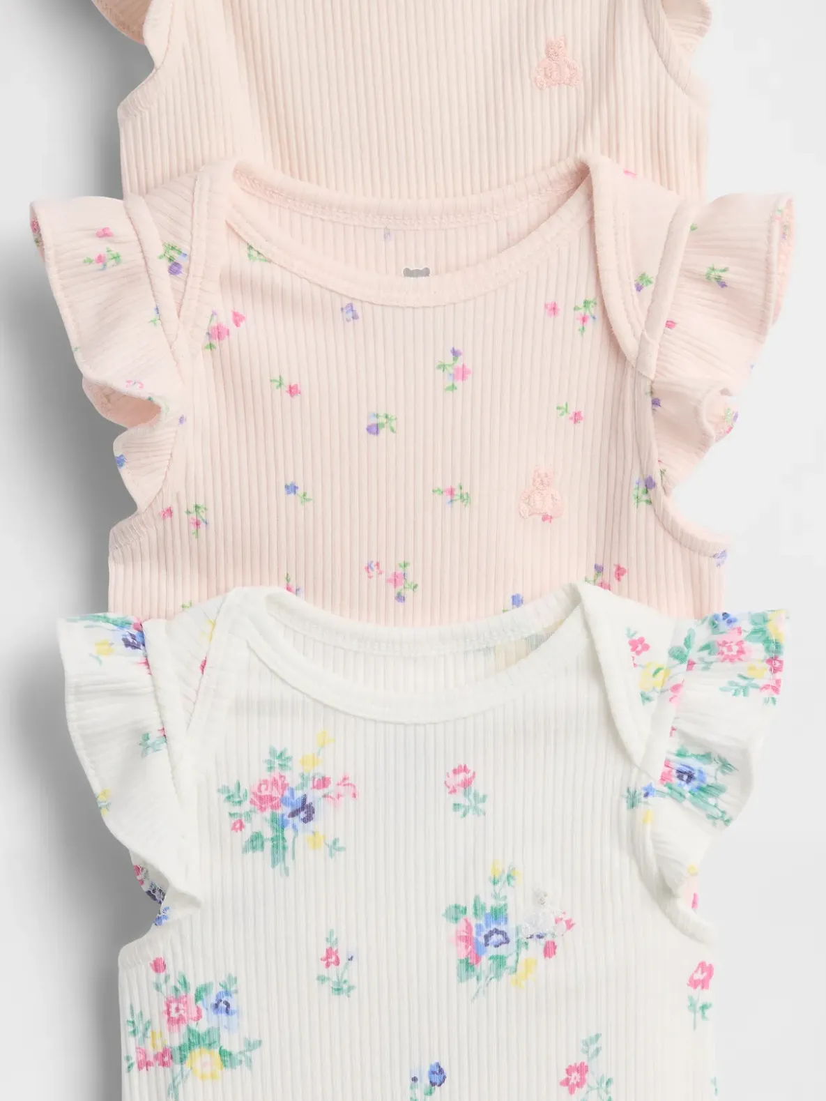 Baby First Favorites TinyRib Ruffle Bodysuit (3-Pack)