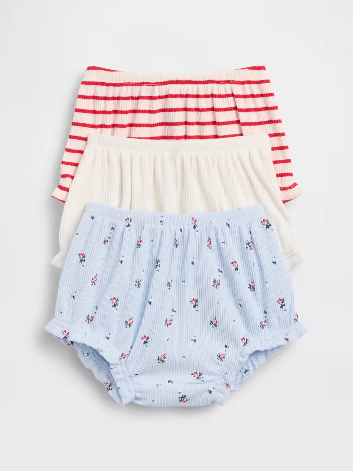 Baby First Favorites TinyRib Ruffle Bloomers (3-Pack)