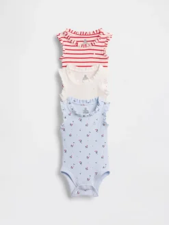 Baby First Favorites TinyRib Ruffle Tank Bodysuit (3-Pack)