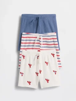 Baby First Favorites TinyRib Stripe Pull-On Shorts (3-Pack)