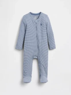 Baby First Favorites TinyRib Stripe Footed One-Piece