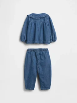 Baby Floral Denim Outfit Set