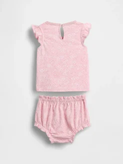 Baby Floral Ruffle Outfit Set