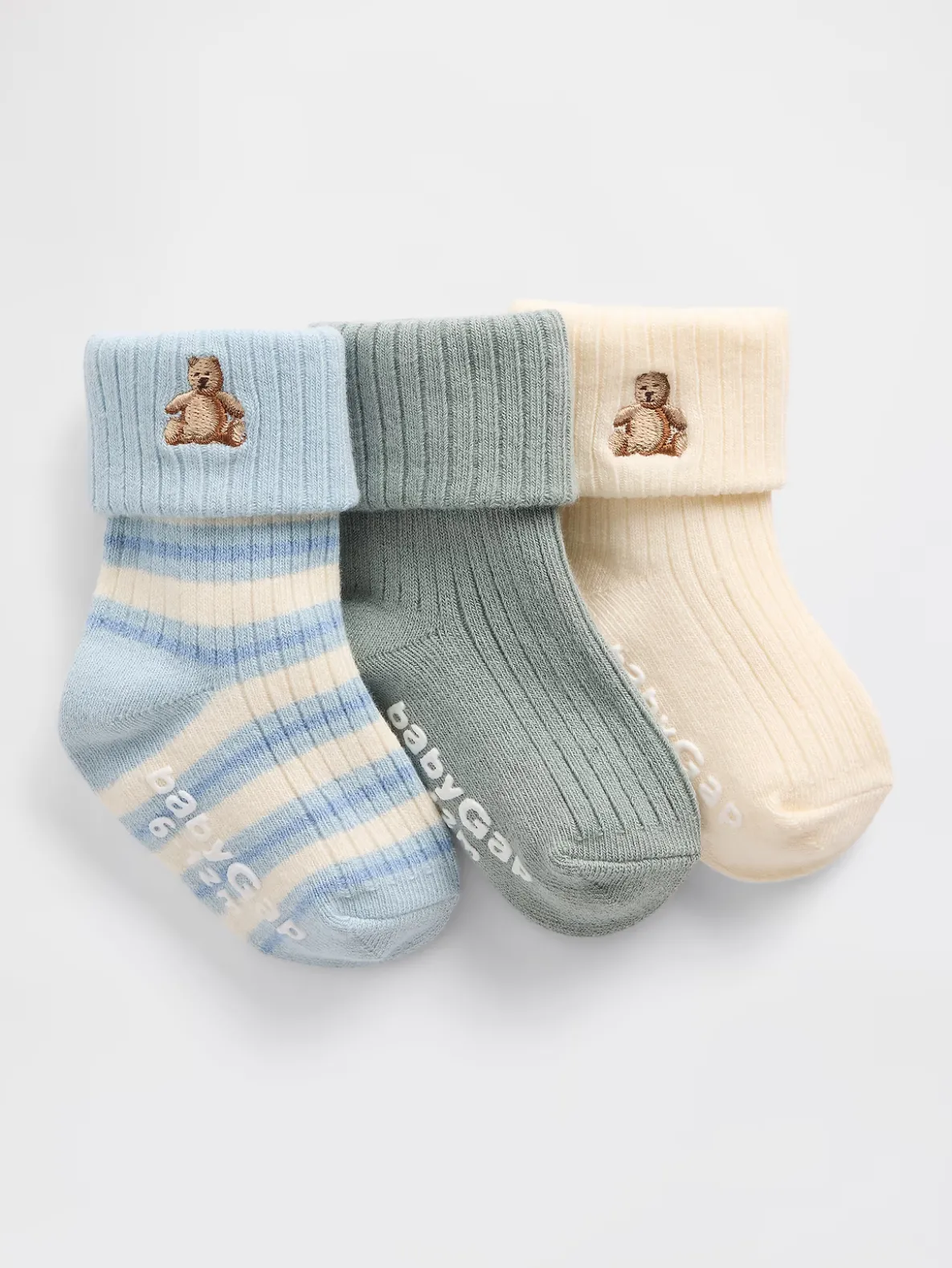 Baby Foldover Rib Socks (3-Pack)