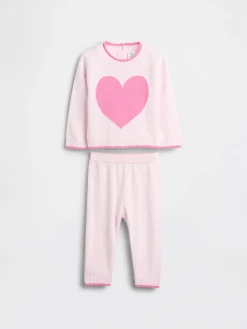 Baby Heart Sweater Set