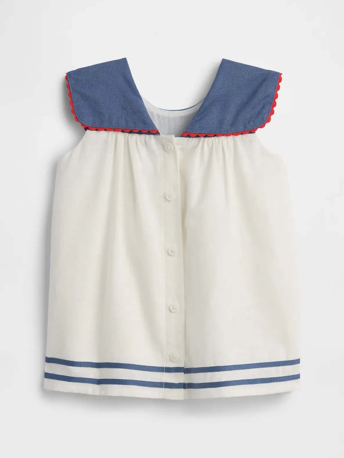 Baby Linen-Cotton Sailor Dress