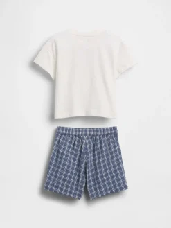 Baby Lobster Graphic T-Shirt & Plaid Short Set