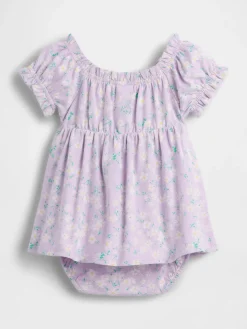 Baby Organic Cotton Floral Bodysuit Dress