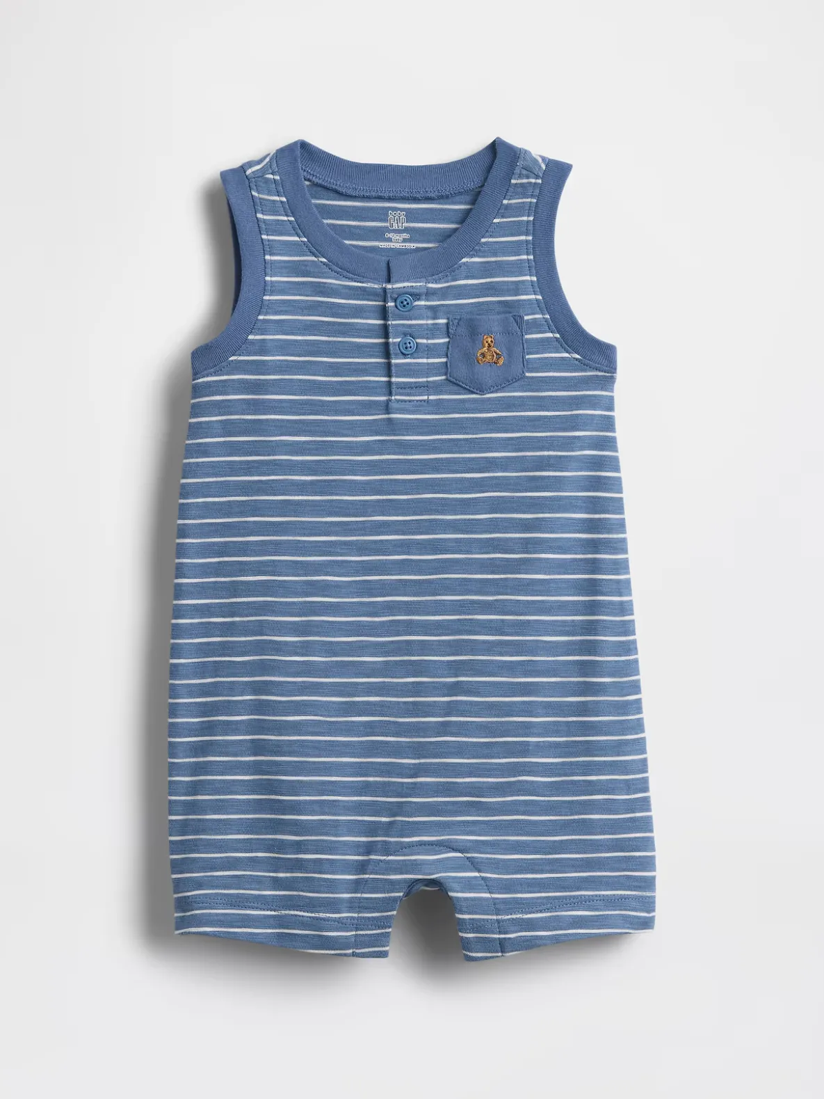 Baby Organic Cotton Henley Shorty One-Piece