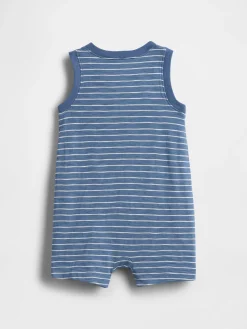 Baby Organic Cotton Henley Shorty One-Piece