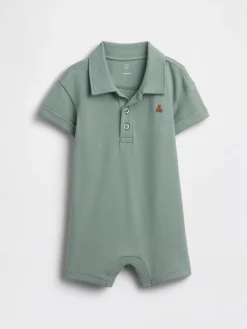 Baby Pique Polo Shorty One-Piece