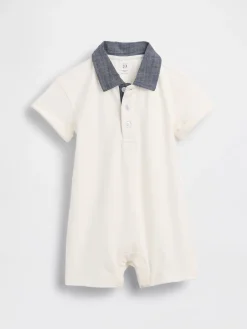 Baby Pique Polo Shorty One-Piece
