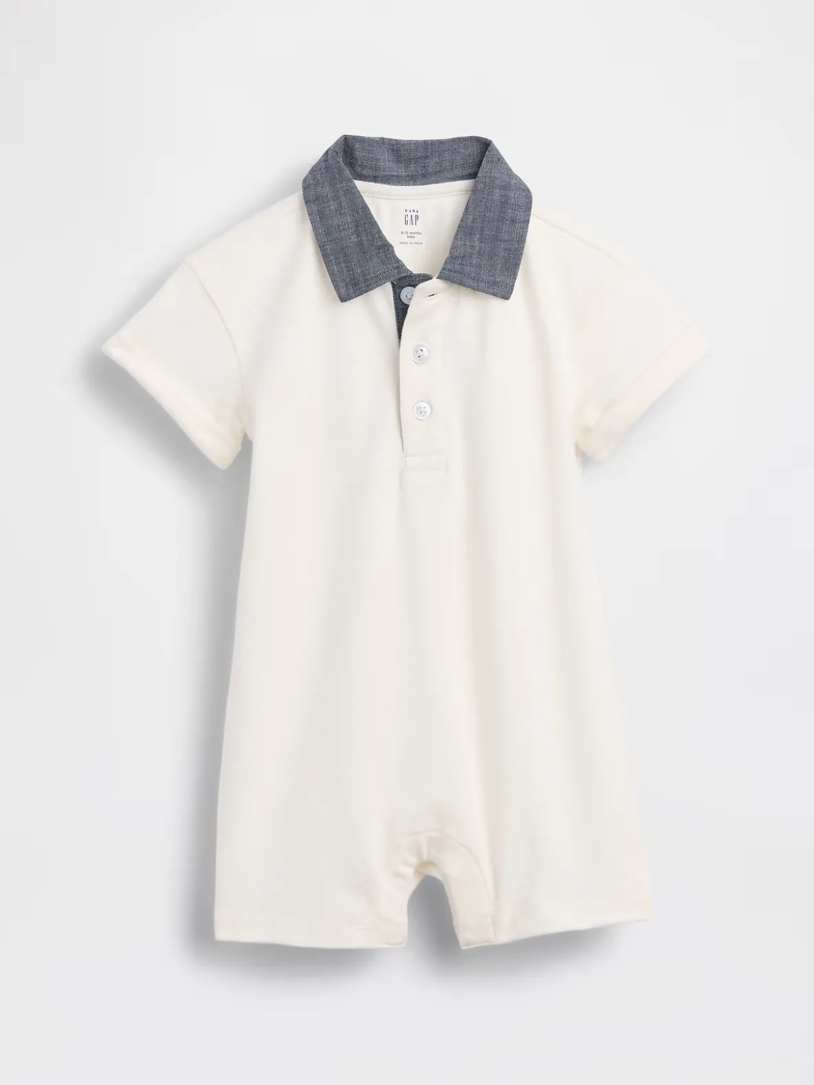 Baby Pique Polo Shorty One-Piece