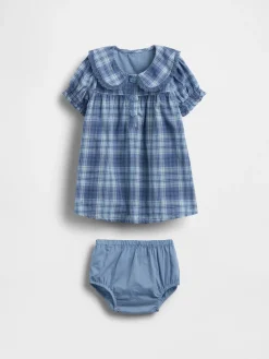 Baby Plaid Ruffle Collar Dress