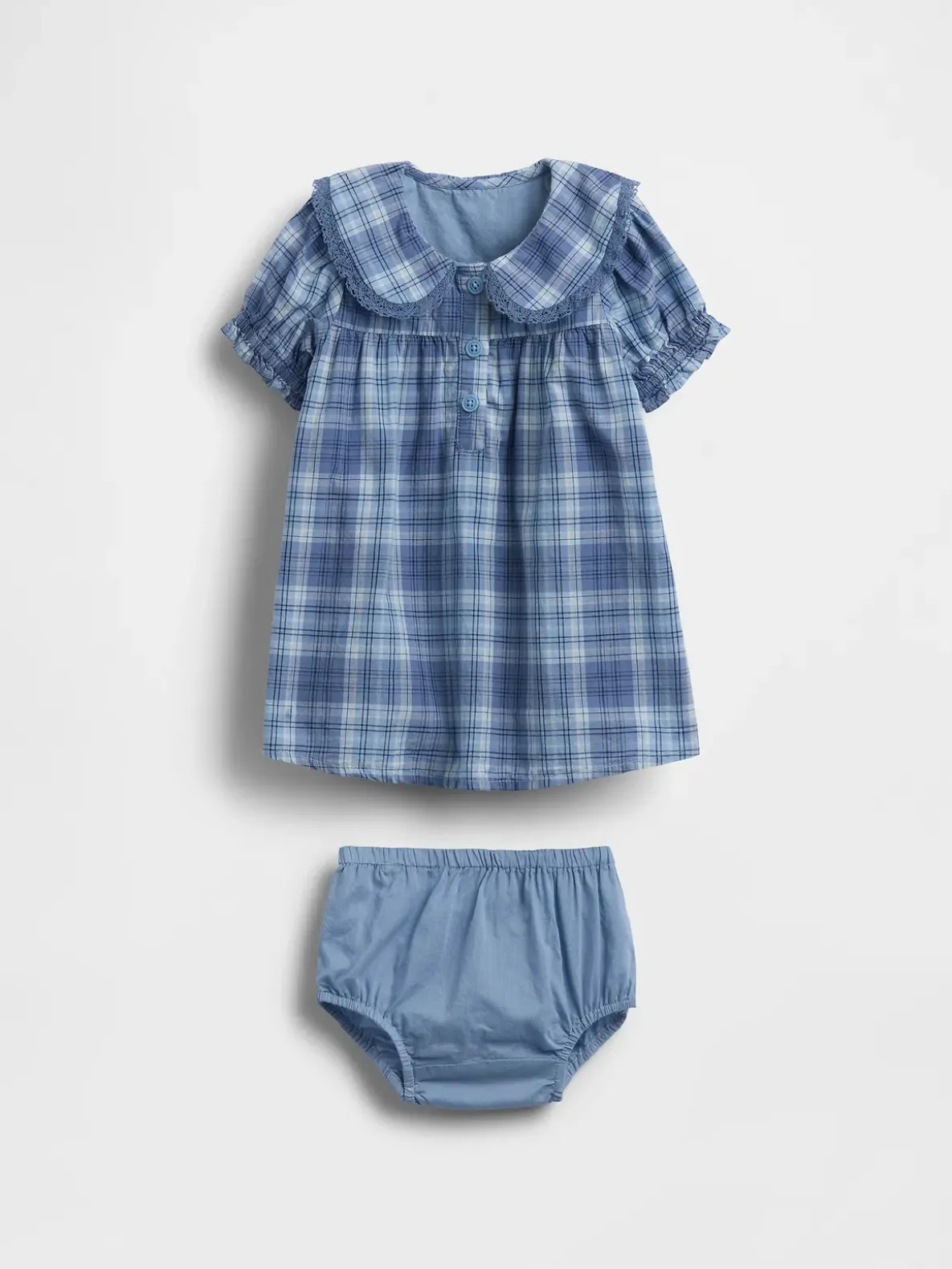 Baby Plaid Ruffle Collar Dress