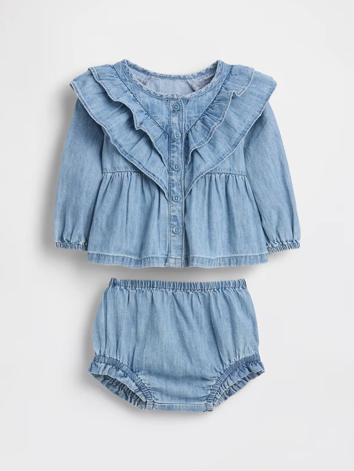 Baby Ruffle Denim Outfit Set