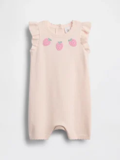Baby Strawberry Sweater Shorty One-Piece