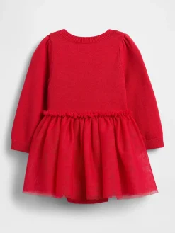 Baby Tulle Sweater Bodysuit Dress Set