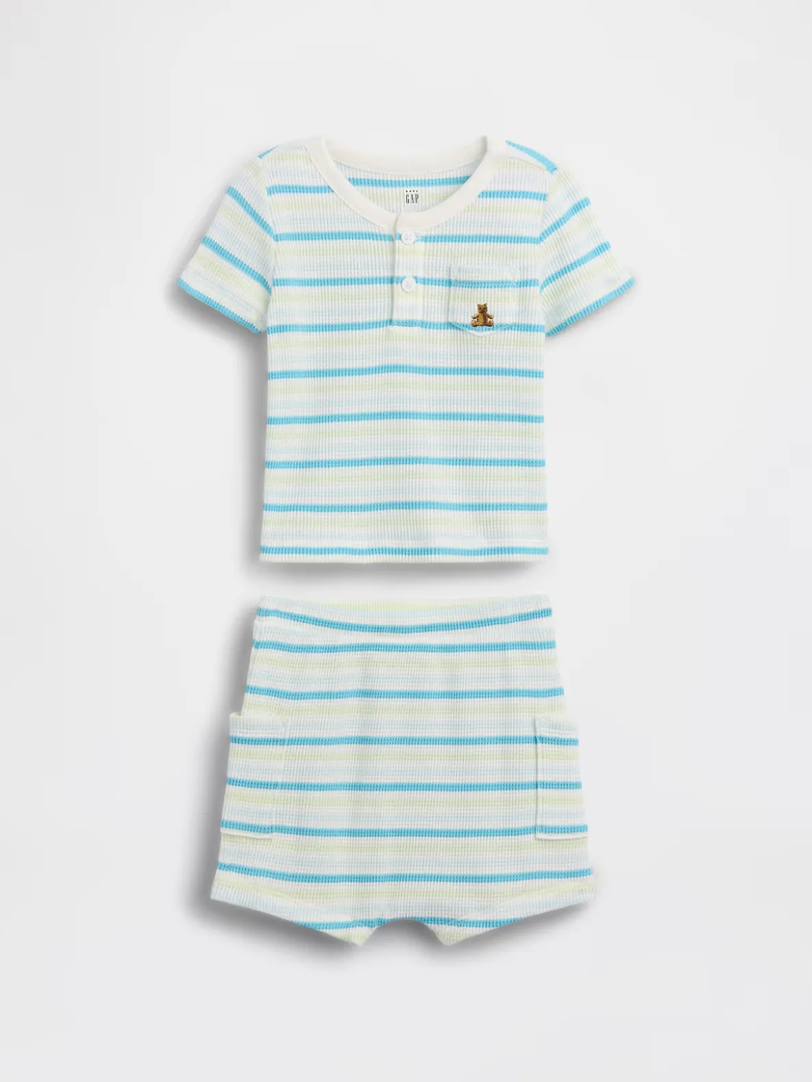 Baby Waffle Henley Outfit Set