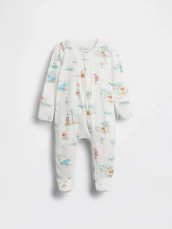 Baby Winnie The Pooh Organic Cotton Footed One-Piece