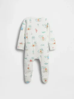 Baby Winnie The Pooh Organic Cotton Footed One-Piece