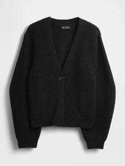 Barrel-Sleeve Cardigan Sweater